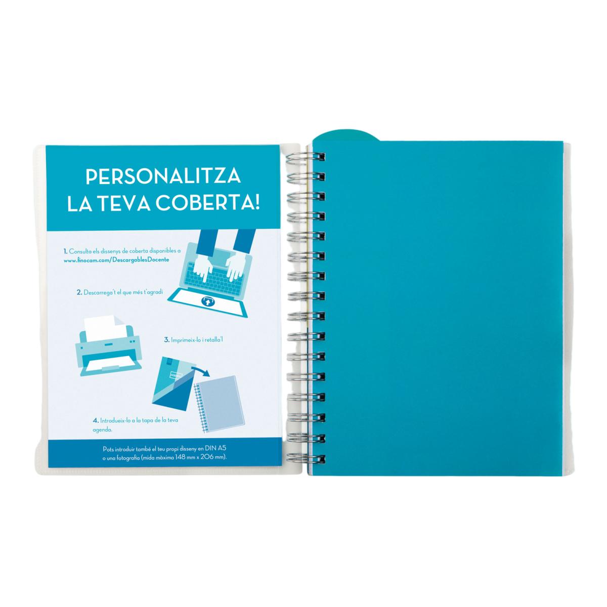 Agenda para el docente curso 2026-2027 Magistral Personalizable 4º-155x212 mm semana vista horizontal Finocam azul catalán 10