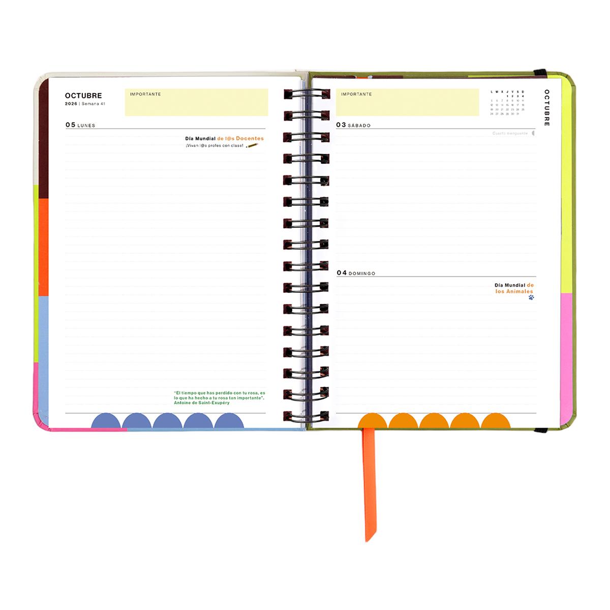Agenda Professor 11 Meses 2026-2027 168x220 mm 1 Dia por Página UO Espanhol Multicolor-12