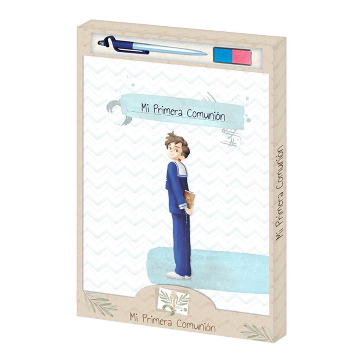 Imagem 0 de Set Livro + esferográfica + gravura de impressões comunhão Arguval menino biblia