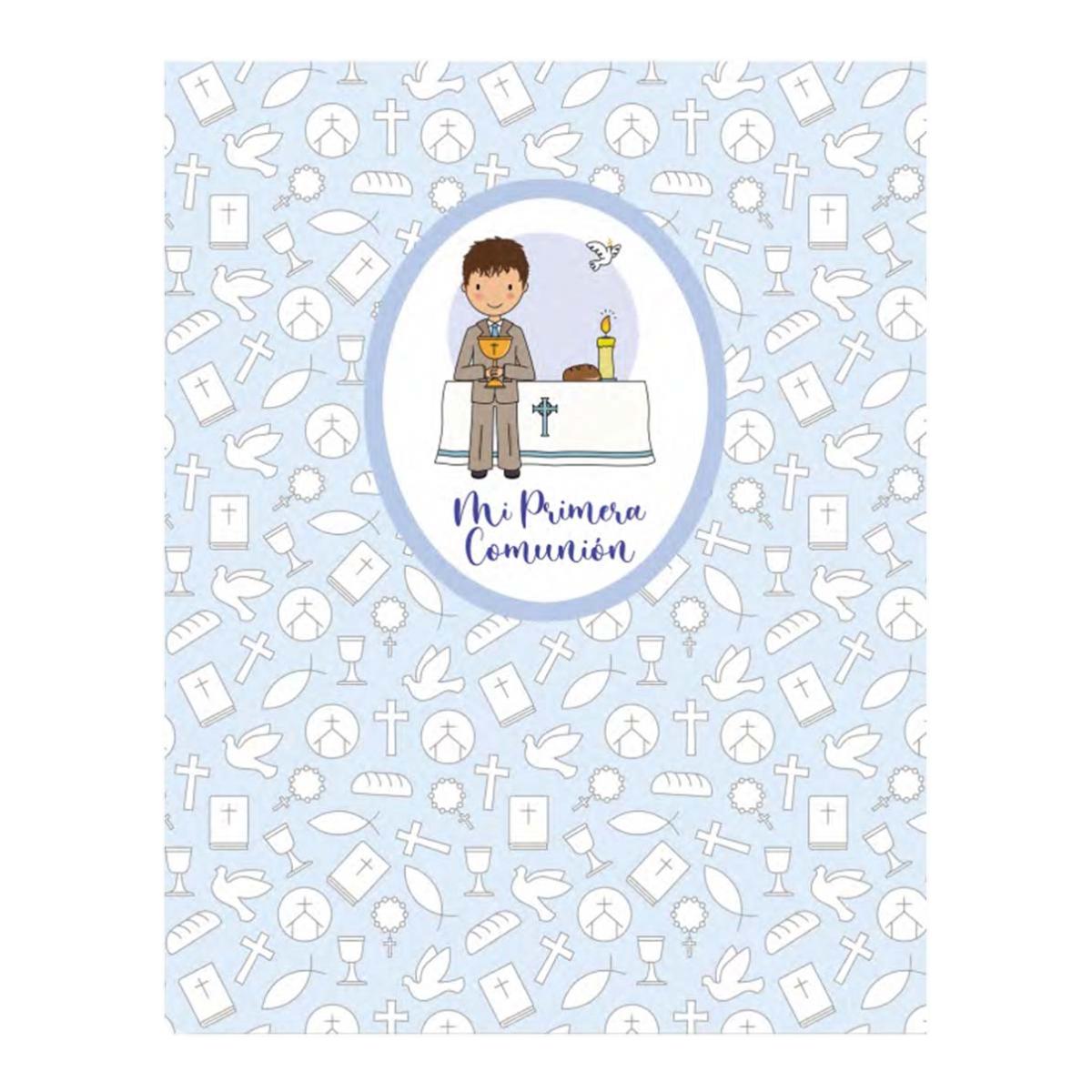 Libro recuerdo de primera  comunión Edicromo, azul Azul / Blanco-1