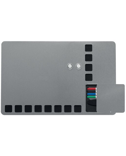 Pizarra magnética combinada con cuadrículas espuma + Kit escritura 610x390 mm NOBO plata 2