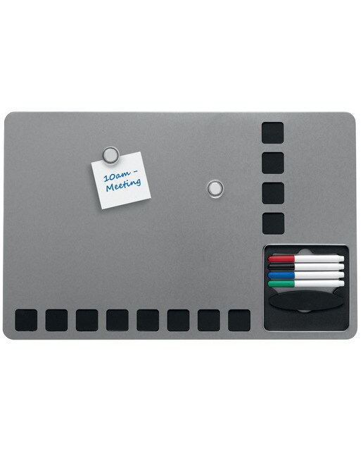 Pizarra magnética combinada con cuadrículas espuma + Kit escritura 610x390 mm NOBO plata 7