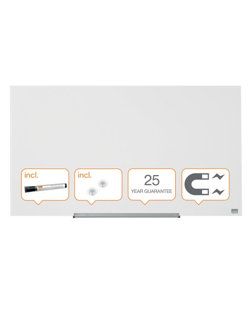 Imagem 0 de Quadro branco de vidro Nobo Impression pro 45" (993X559 mm), branco brilhante