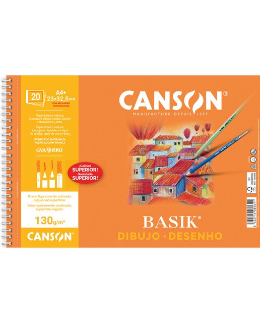Álbum de desenho com moldura basik Canson 1