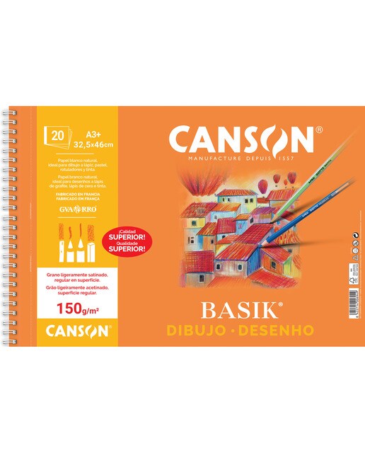 Album Espiral A3+ 20h. Canson Dibujo Basik Liso 150gr 1