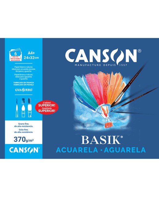 Imagem 0 de Minipack A4+ 6 f. Guarro Aquarela Basik 370 g