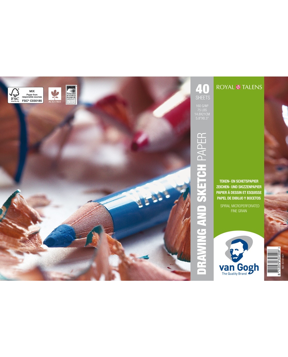 Imagen 0 de Bloc Con Espiral para Dibujo160 grms M2 40 Hojas 14,8 X 21 cms Van Gogh Multicolor