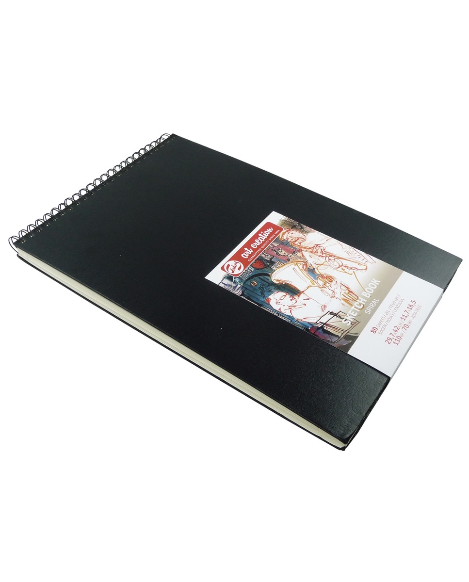 Imagen 0 de Bloc Con Espiral para Esbozo 110 grms M2 80 Hojas 42 X 29,7 cms Artcreation Negro