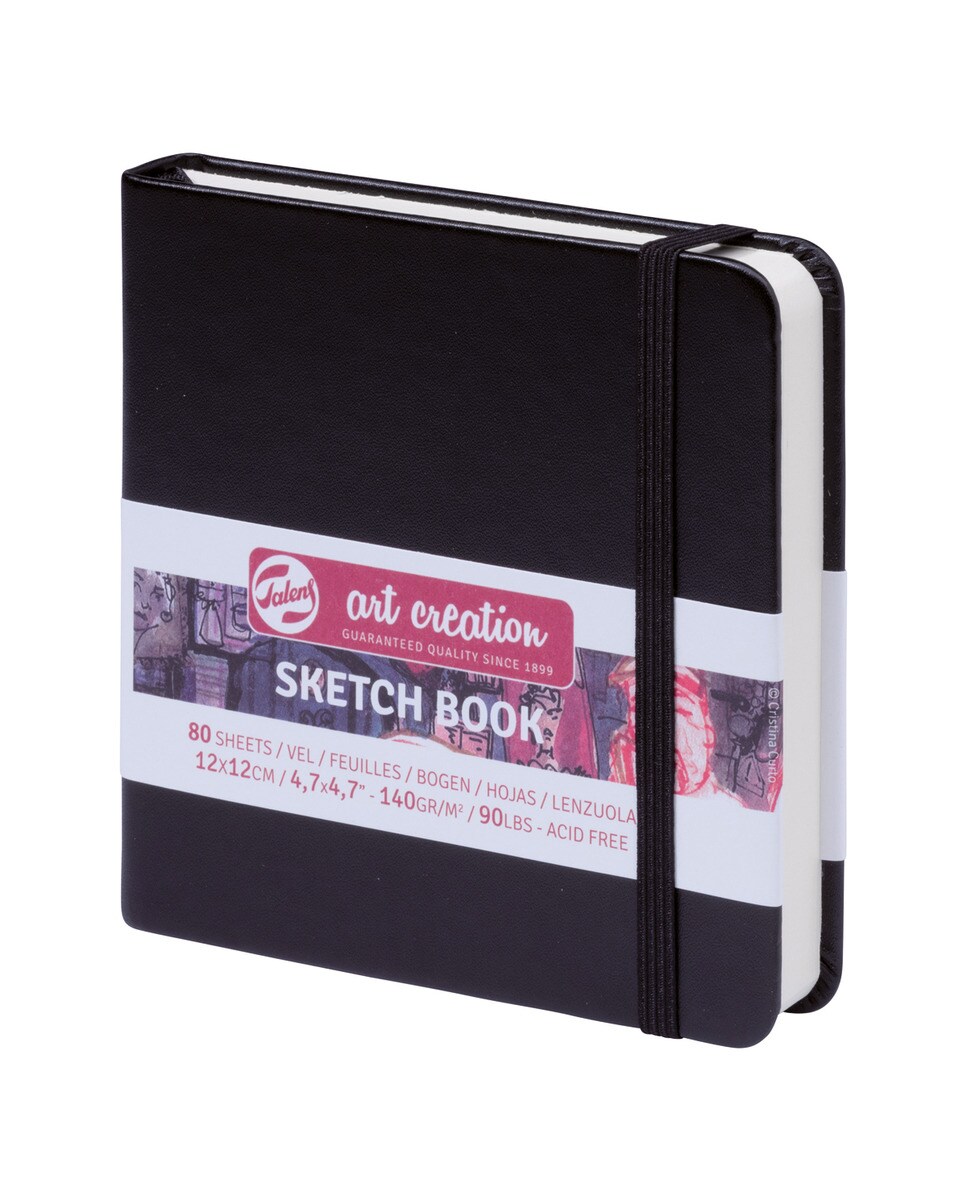 Imagen 0 de Bloc Tapa Dura Cosida para Esbozo 140 grms M2 80 Hojas 12 X 12  cms Artcreation Negro