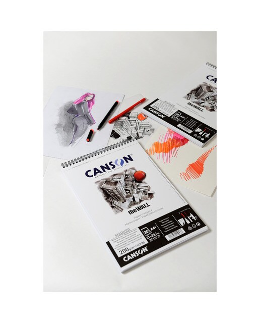 Álbum Espiral Micro-perfurado, 30 Folhas, A4+, Papel Canson The Wall, Extra-liso, 220 g 2