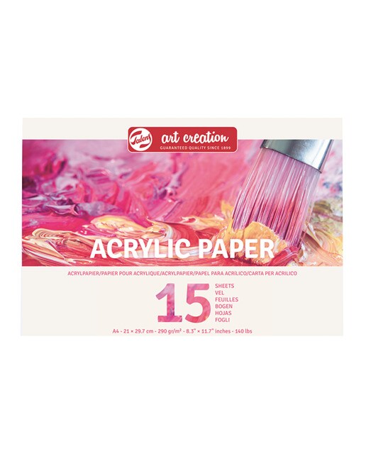 Bloco de 15 folhas para técnica de acrílico rosa Rosa-1