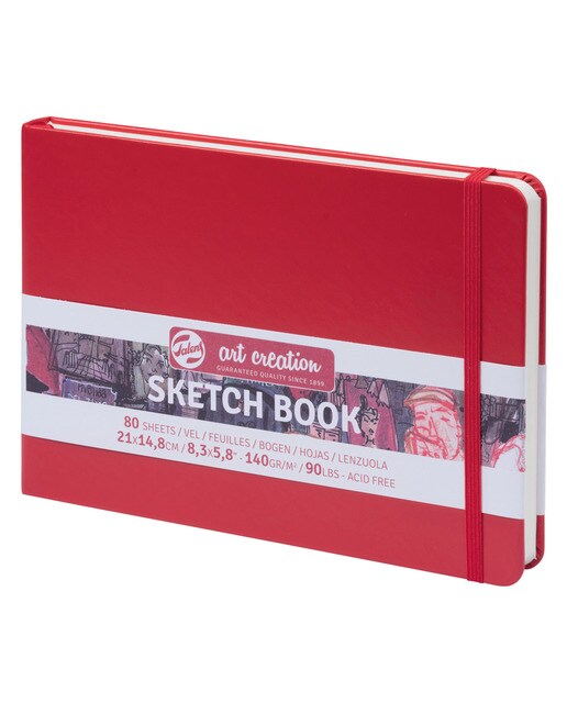 Imagem 0 de Bloco de Capa Dura para Sketch de Medidas 21x15 cm Horizontal e 140 g - Vermelho/Multicolor
