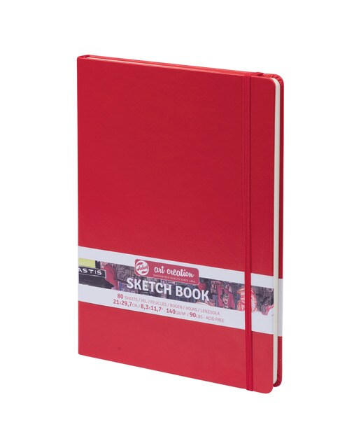 Bloco de Capa Dura para Sketch Multicolor de Medidas 21x30 cm Vertical e 140 g - Vermelho Multicolor-1