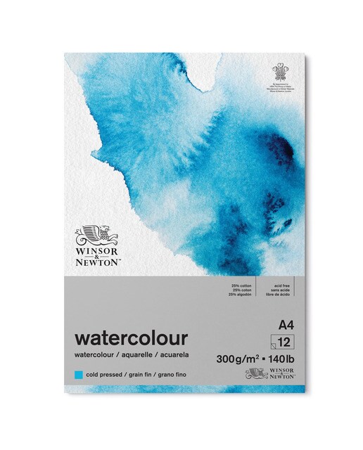 Bloco de Papel de Aguarela Winsor & Newton Colado por 1 Lado Tamanho A4 1