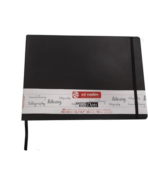 Bloco de Capa Mole para Diferentes Usos Multicolor de Medidas 30x21 cm Horizontal com Folhas Pontilhadas e 80 g - Preto Multicolor-1