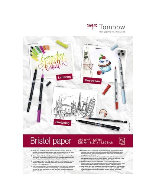 Pack de 25 folhas de papel Bristol Esboços Lettering A4 250 gramas 1