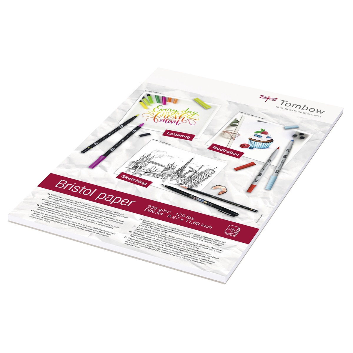 Pack de 25 folhas de papel Bristol Esboços Lettering A4 250 gramas 2