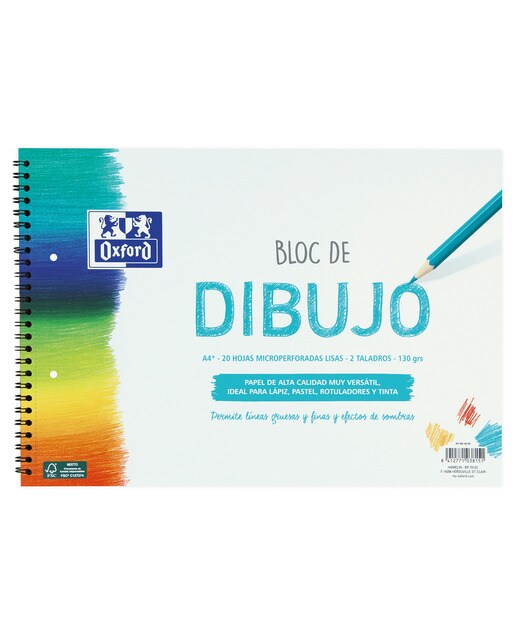 Bloco Desenho A4+ 20 Folhas Liso Furos 130 Gramas Branco-1