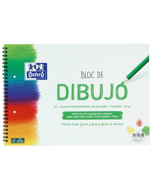 Bloco Desenho A4+ 20 Folhas Quadrícula Furos 130 Gramas Branco-1