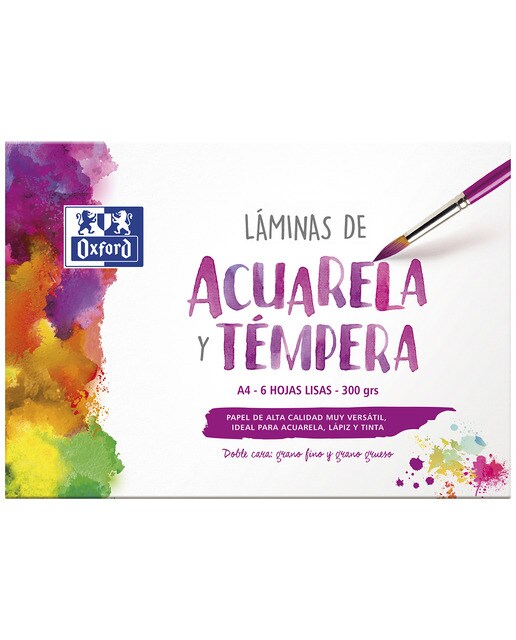 Envelope com 6 Lâminas Aguarela A4 350 Gramas Branco-1