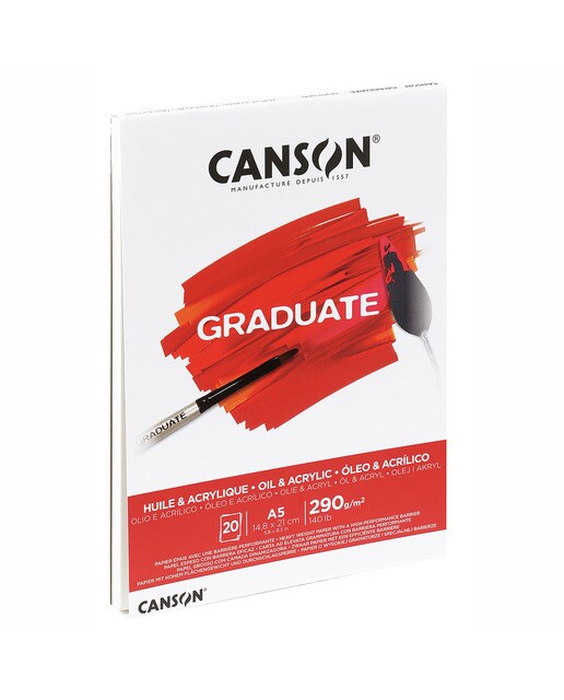 Bloco Colado 20 Folhas Fino Graduate 14,8x21 290 g - Óleo e Acrílico 2