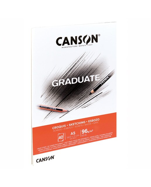 Bloco Colado 40 Folhas Fino Graduate Croquis - 14,8x21 - 96 g Branco-2