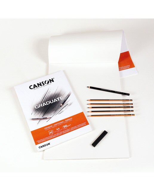 Bloco Colado 40 Folhas Fino Graduate Croquis - 14,8x21 - 96 g Branco-3