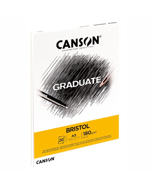 Bloco Colado 14,8x21 20 Folhas Extraliso 180 g Graduate Bristol 2