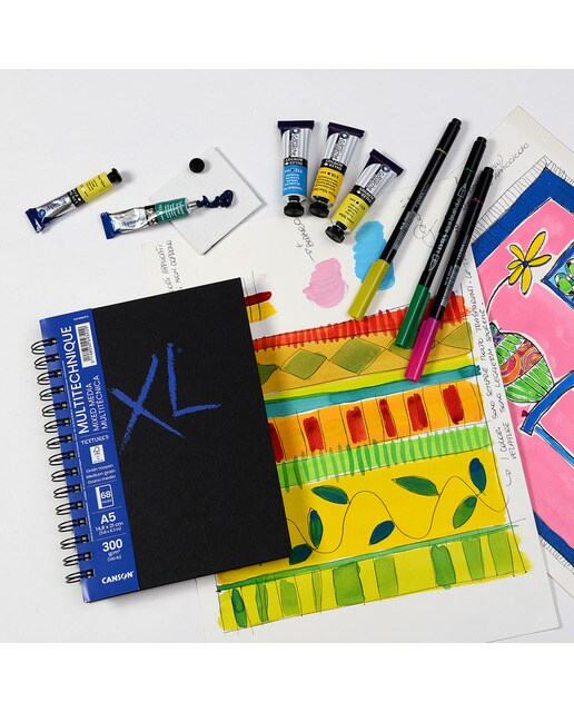 Caderno 40 Folhas Texturizado XL Mix Media - 300 g - 14,8x21 2