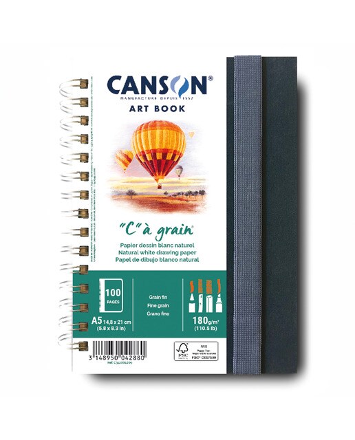 Caderno 50 Folhas Fino C À Grain 180 g - 14,8x21 Branco Natural-1