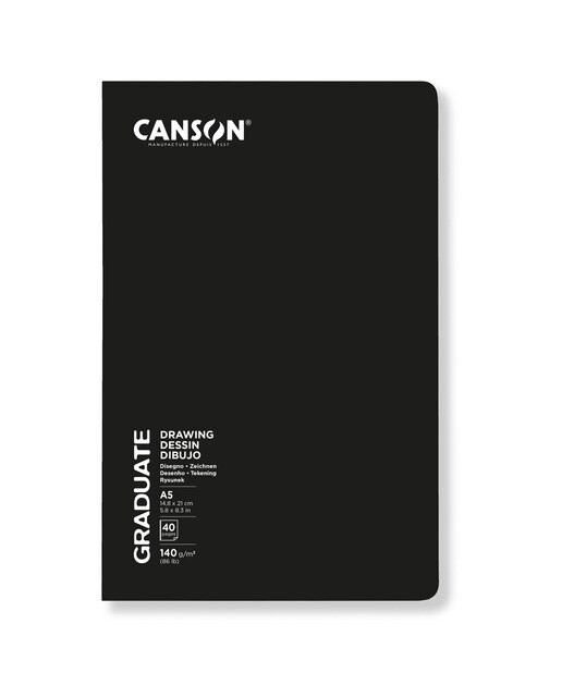 Caderno de Desenho e Sketch Agrafado 20 Folhas Fino 140 g Graduate - 14,8x21 Branco-1