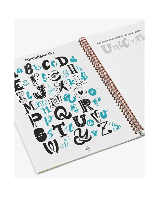 Caderno  temático unicornio lettering de Amperse 2