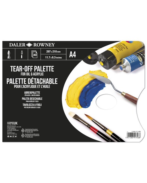 Imagem 0 de Paleta descartável para óleo e acrílico A4 40 folhas Daler-Rowney