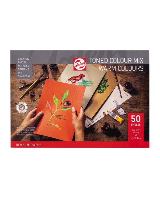 Bloco de Papel de 50 folhas de Cores Quentes Várias Técnicas Multicolor 1