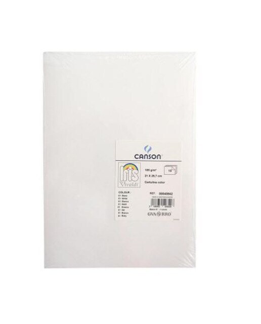 Pack 15 hojas cartulina blanca Iris Canson
