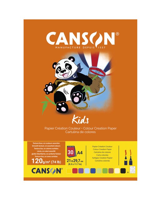 Imagen 0 de Bloc Enc 21x29,7 30H kids cartulina 120g Canson Multicolor