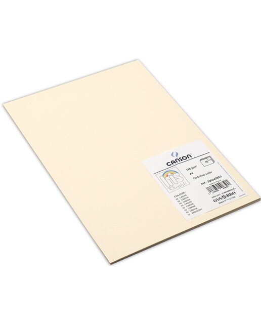 Pack, 15 Hojas A4, Cartulina IRIS 185g Canson Crema