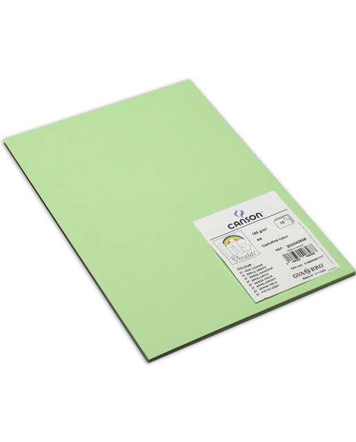 Pack, 15 Hojas A4, Cartulina IRIS 185g Canson Verde Manzana