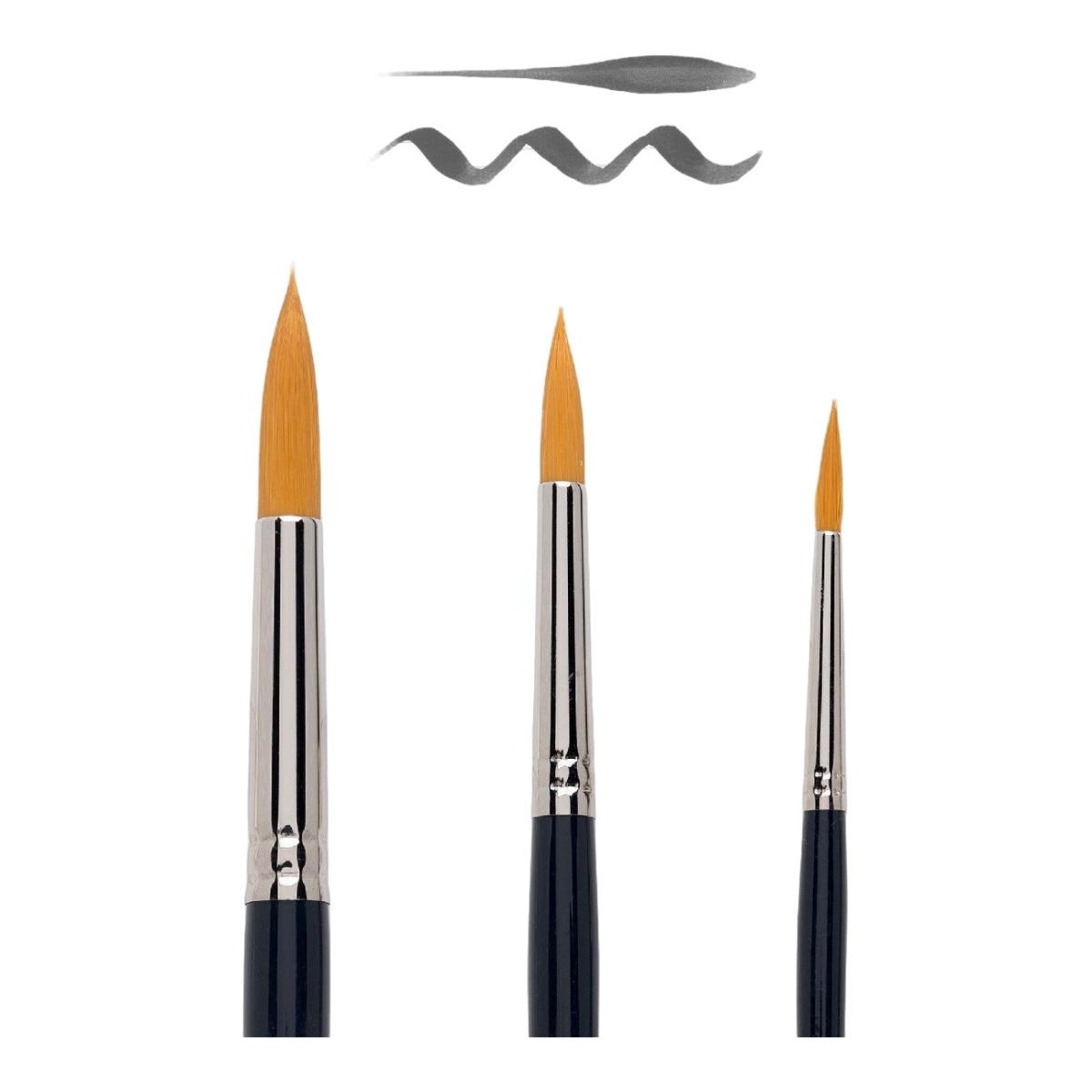Set de 3 Pinceles de Mango Corto de Punta Redonda para Acuarela y Témpera Van Gogh Azul Azul-2
