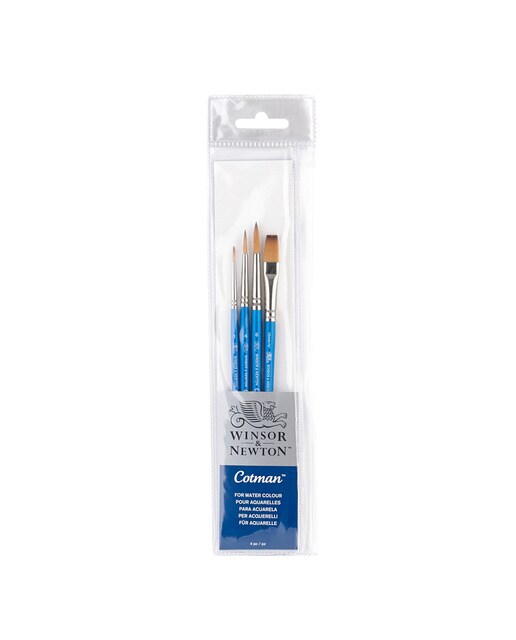 Imagem 0 de Conjunto de 4 Pincéis de Aguarela Cabo Curto Winsor & Newton