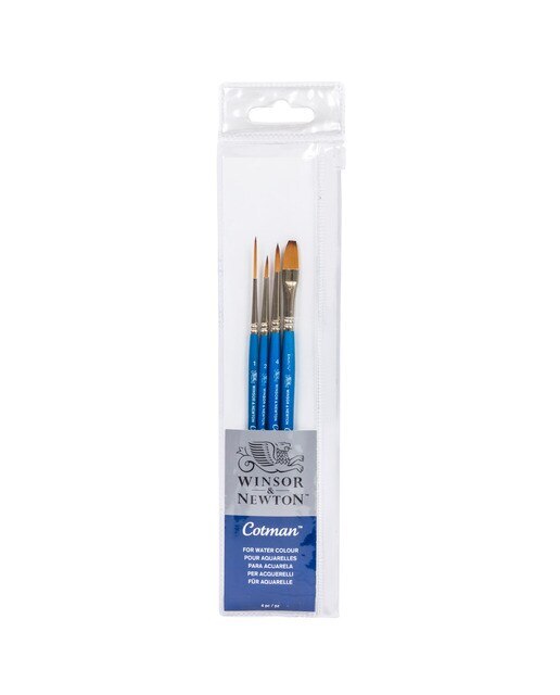 Imagem 0 de Conjunto de 4 Pincéis de Aguarela Cabo Curto Cotman Winsor & Newton