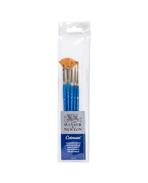 Conjunto de 5 Pincéis de Aguarela Cabo Curto Winsor & Newton 1