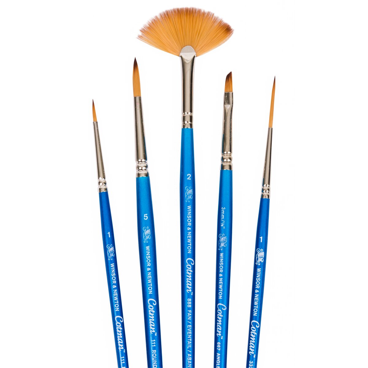 Conjunto de 5 Pincéis de Aguarela Cabo Curto Winsor & Newton 2