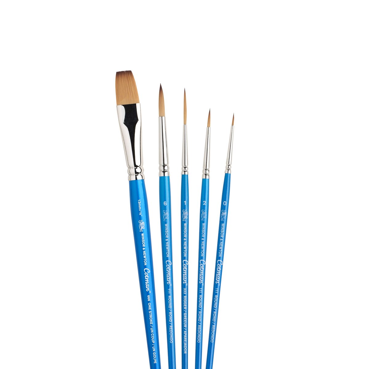 Conjunto de 5 Pincéis de Aguarela Cabo Curto Cotman Winsor & Newton 2
