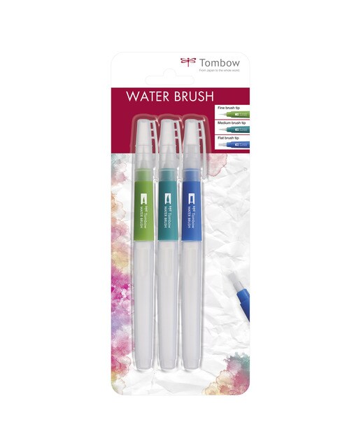 Blister de 3 Pincéis Vazios com Depósito para Água Water Brush 1