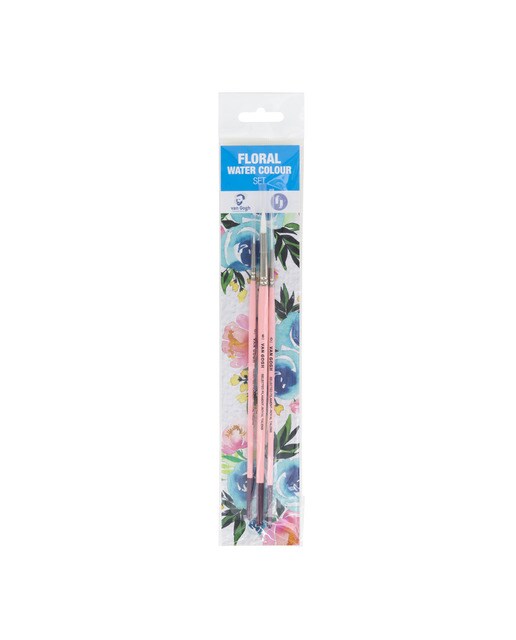 Imagem 0 de Conjunto de 3 Pincéis de Aguarela Floral - Multicolor