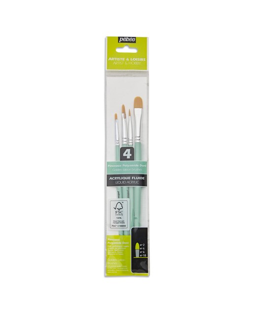 Set de 4 pincéis filbert Pebeo 1