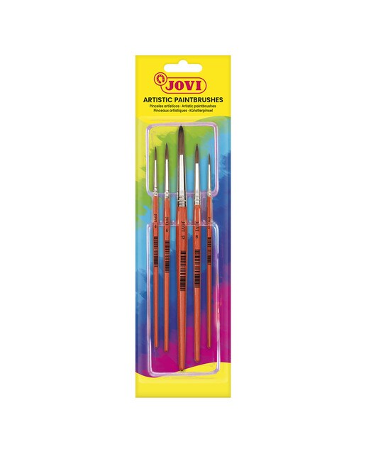 Pincéis artísticos - tamanhos 0, 4, 6, 8 e 12 Jovi Brown Castanho-1
