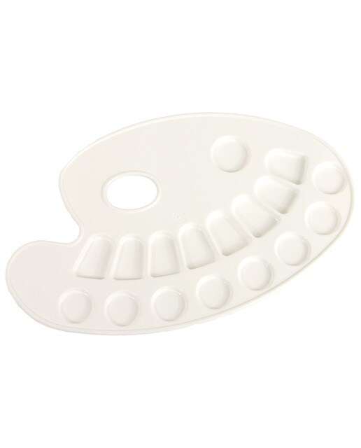 Paleta de Plástico Oval de Dezassete Poços - Branco 1