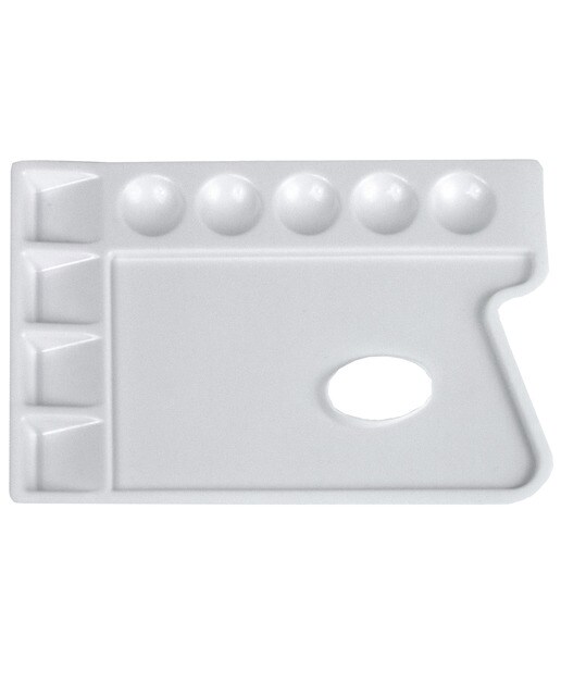 Imagem 0 de Paleta Retangular De Plástico com 9 Poços 24X16 Cm Branco